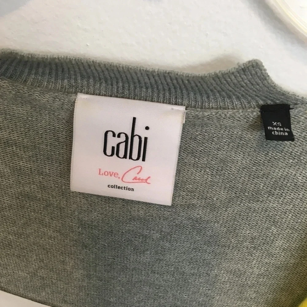 Cabi 3010 Belle Yellow Gray Layered Cardigan size XS - Picture 6 of 6